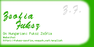 zsofia fuksz business card